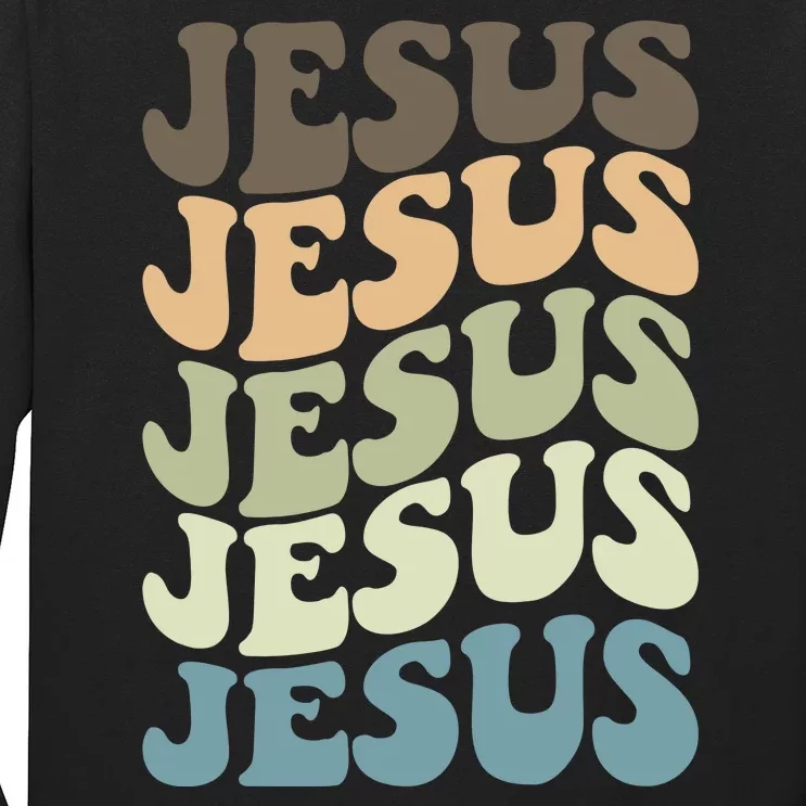 Retro Jesus Name Christian Faith Long Sleeve Shirt