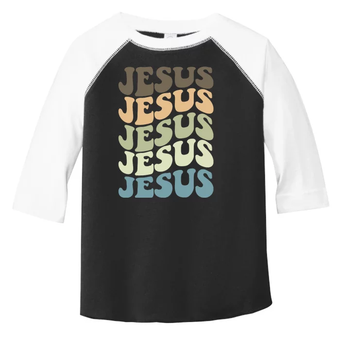 Retro Jesus Name Christian Faith Toddler Fine Jersey T-Shirt