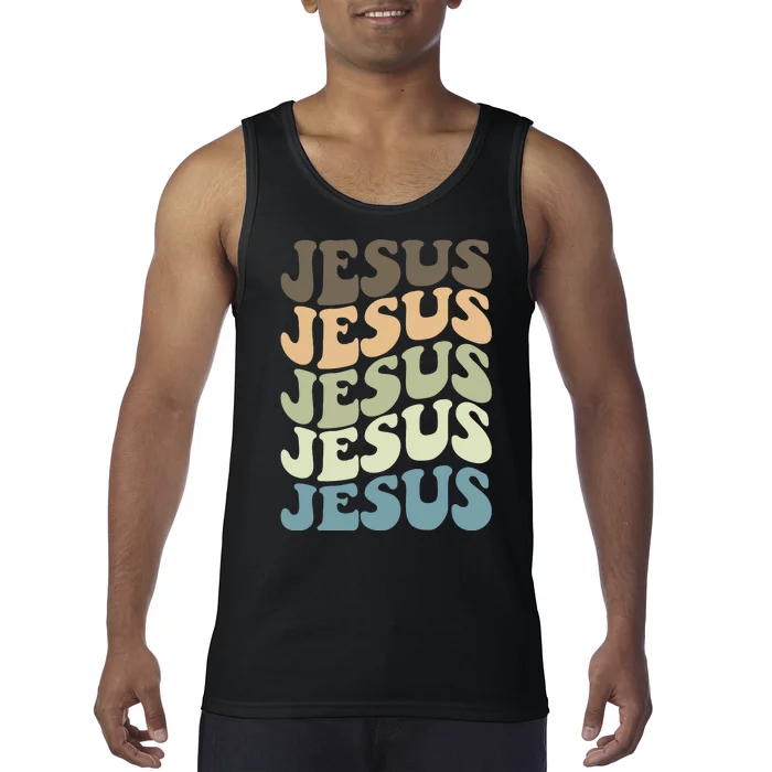 Retro Jesus Name Christian Faith Tank Top