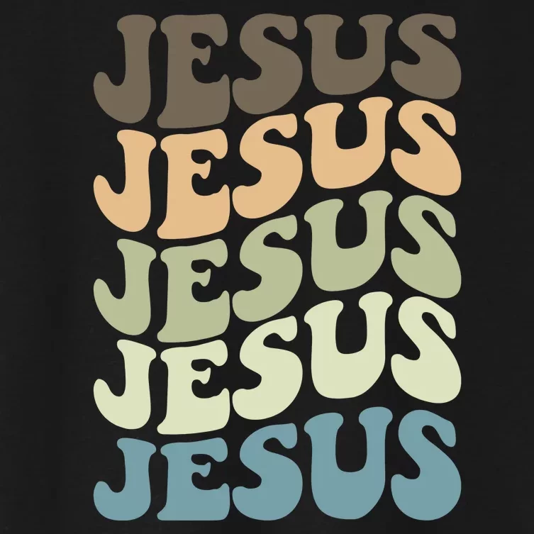 Retro Jesus Name Christian Faith Women's Crop Top Tee