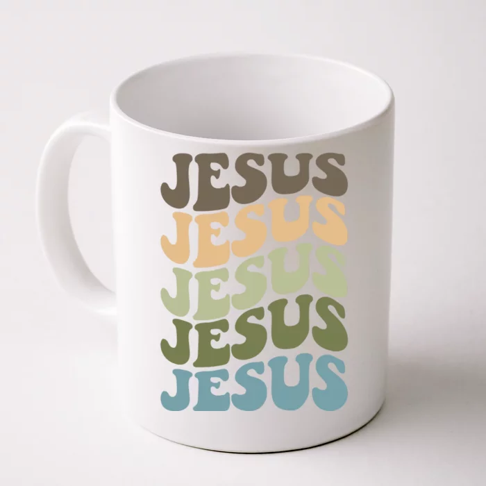 Retro Jesus Name Christian Faith Front & Back Coffee Mug