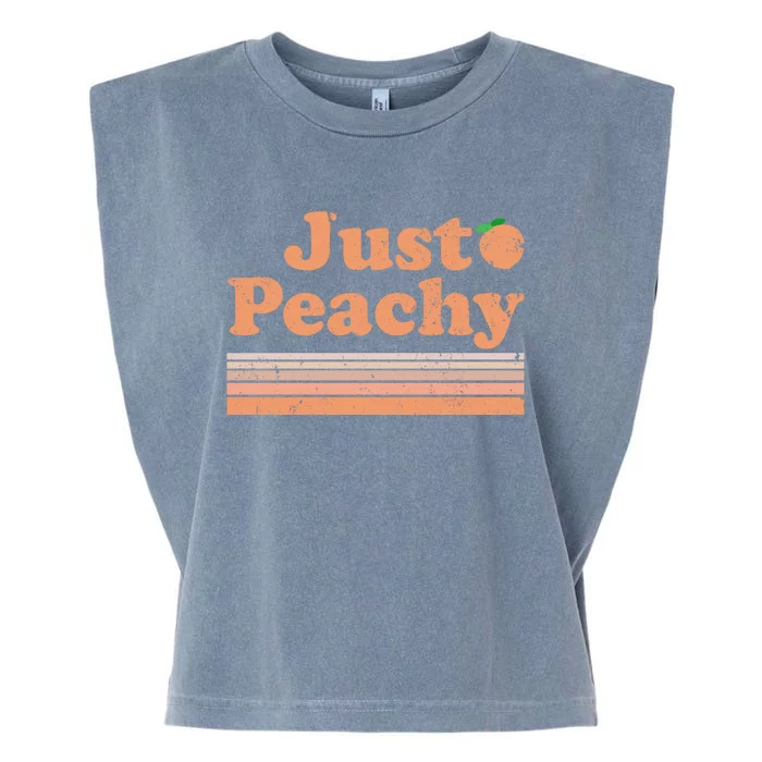 Retro Just Peachy Summer Fun Beach Life Garment-Dyed Women's Muscle Tee