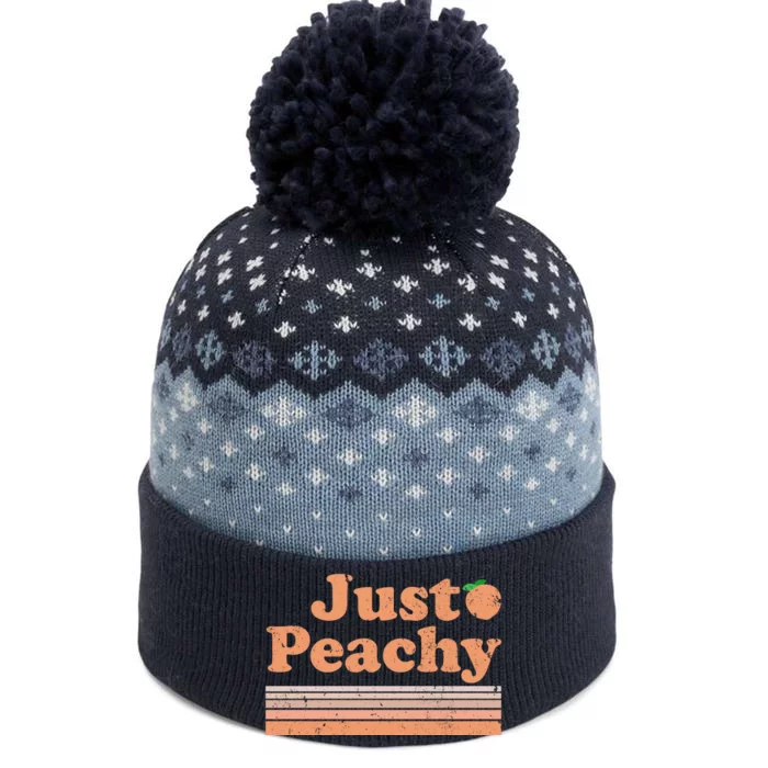 Retro Just Peachy Summer Fun Beach Life The Baniff Cuffed Pom Beanie