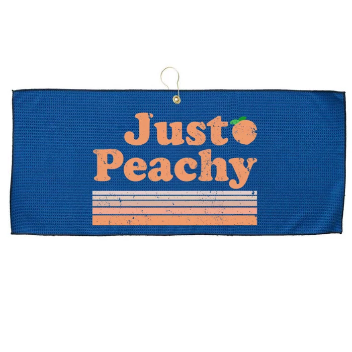 Retro Just Peachy Summer Fun Beach Life Large Microfiber Waffle Golf Towel