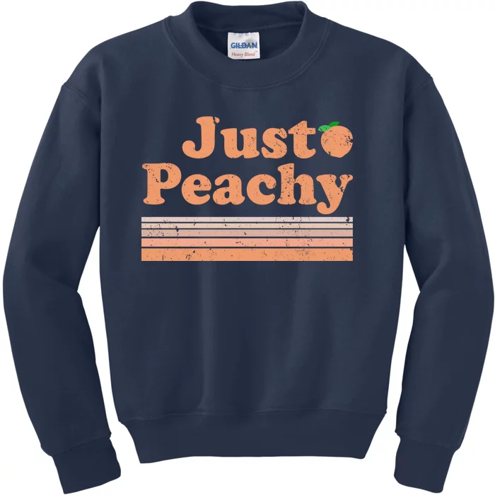 Retro Just Peachy Summer Fun Beach Life Kids Sweatshirt