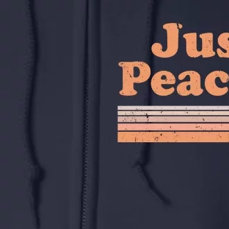 Retro Just Peachy Summer Fun Beach Life Full Zip Hoodie