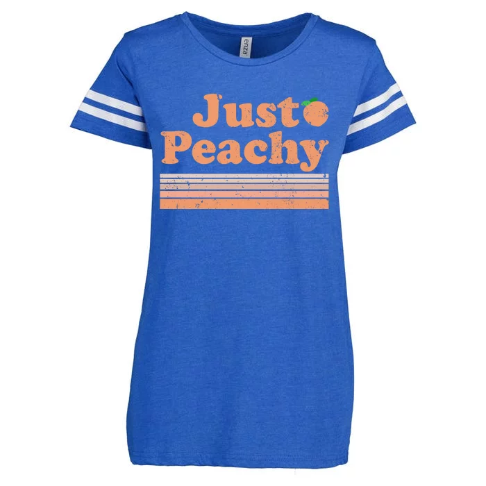 Retro Just Peachy Summer Fun Beach Life Enza Ladies Jersey Football T-Shirt