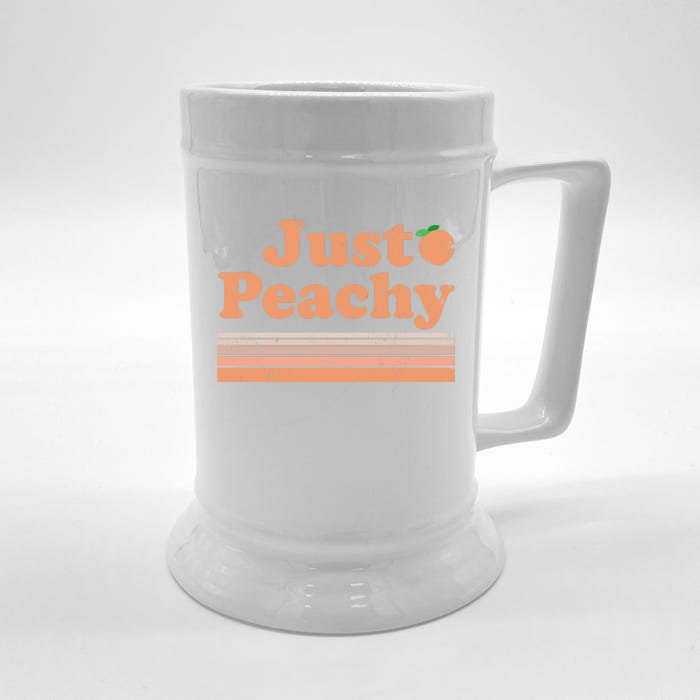 Retro Just Peachy Summer Fun Beach Life Front & Back Beer Stein