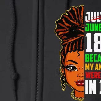 Retro Juneteenth Queen Melanin Black History Month Full Zip Hoodie