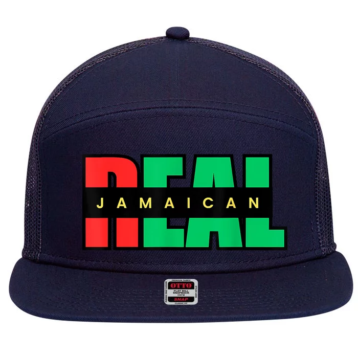 Real Jamaican 7 Panel Mesh Trucker Snapback Hat