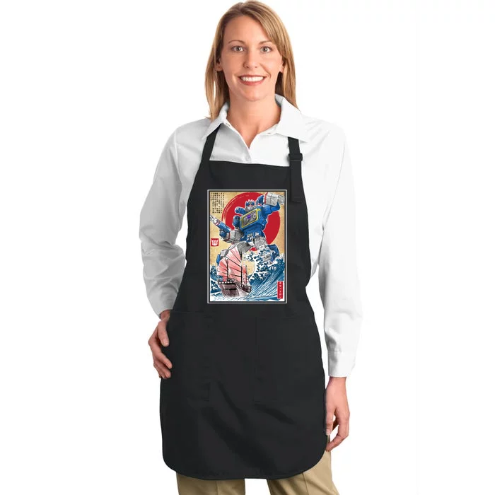 Retro Japanese Robot Soundwave Art Full-Length Apron With Pocket