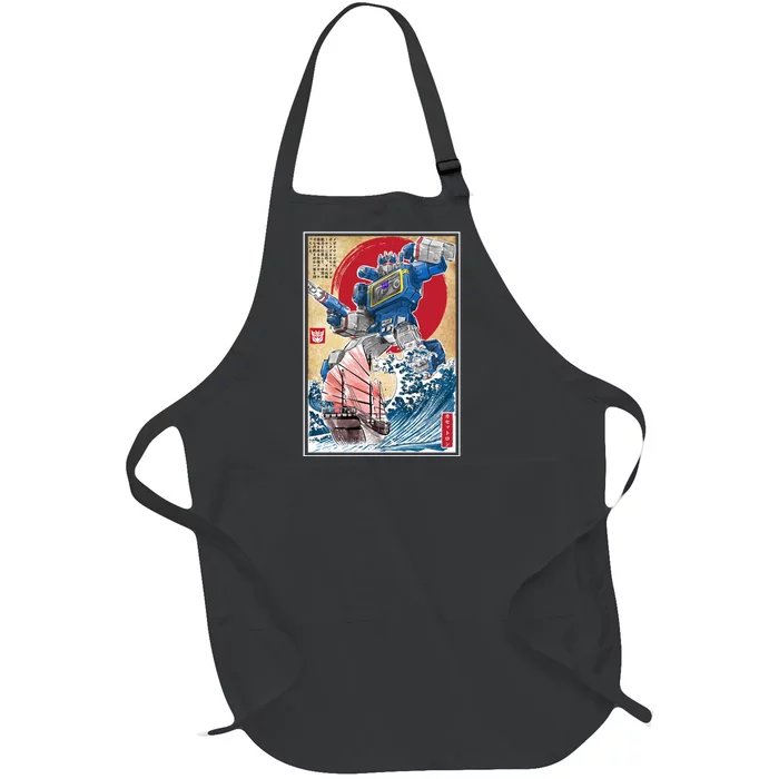 Retro Japanese Robot Soundwave Art Full-Length Apron With Pocket