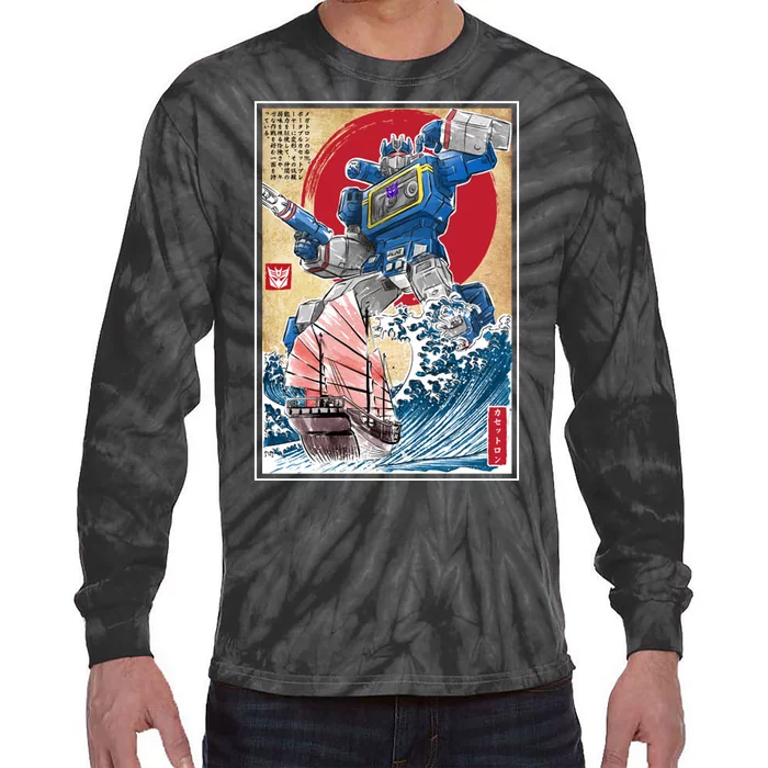 Retro Japanese Robot Soundwave Art Tie-Dye Long Sleeve Shirt