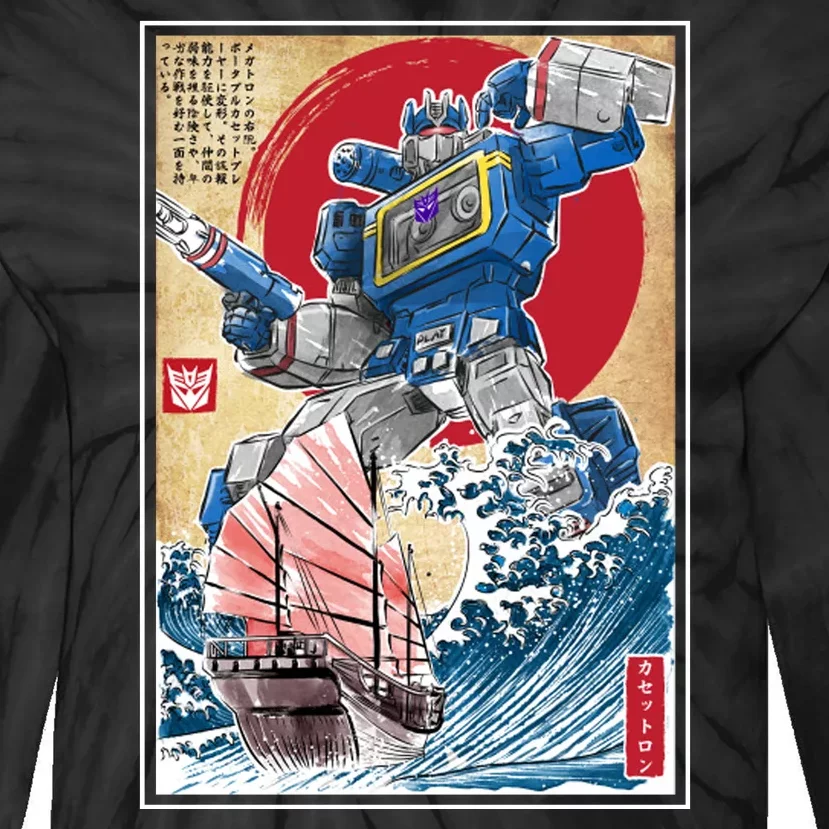 Retro Japanese Robot Soundwave Art Tie-Dye Long Sleeve Shirt