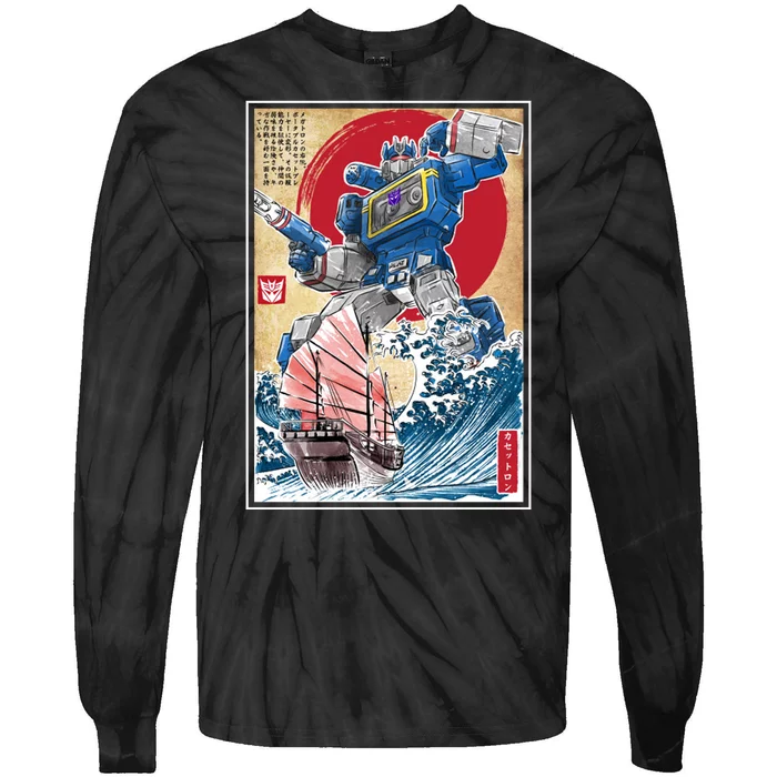 Retro Japanese Robot Soundwave Art Tie-Dye Long Sleeve Shirt