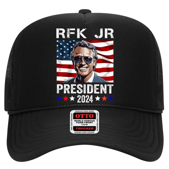 RFK Jr Robert F Kennedy For President 2024 High Crown Mesh Trucker Hat