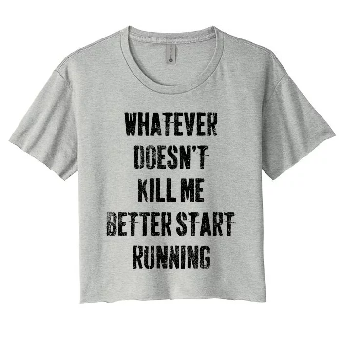 Running Jogging Runner Marathon Gift Women's Crop Top Tee