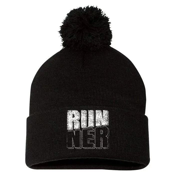 Runner Jogger Run Running Jogging Pom Pom 12in Knit Beanie