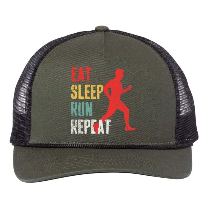 Running Jogging Runner Marathon Gift Retro Rope Trucker Hat Cap