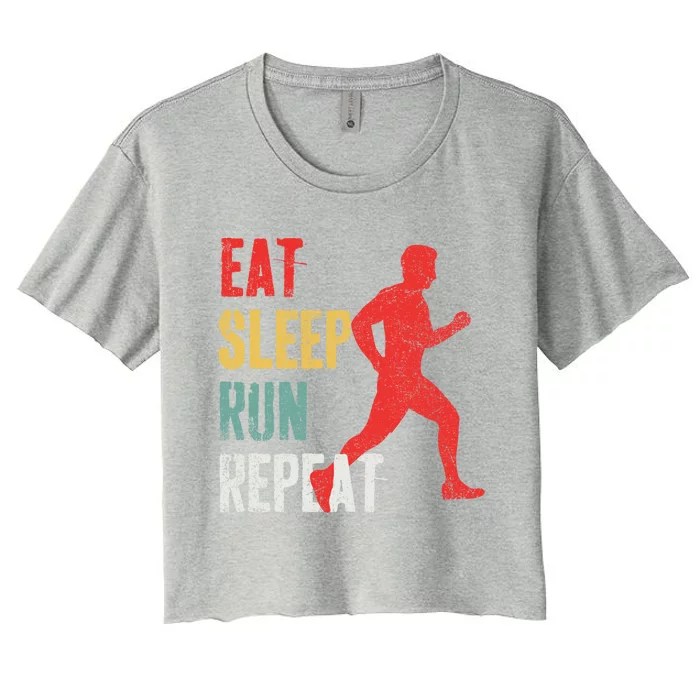 Running Jogging Runner Marathon Gift Women's Crop Top Tee