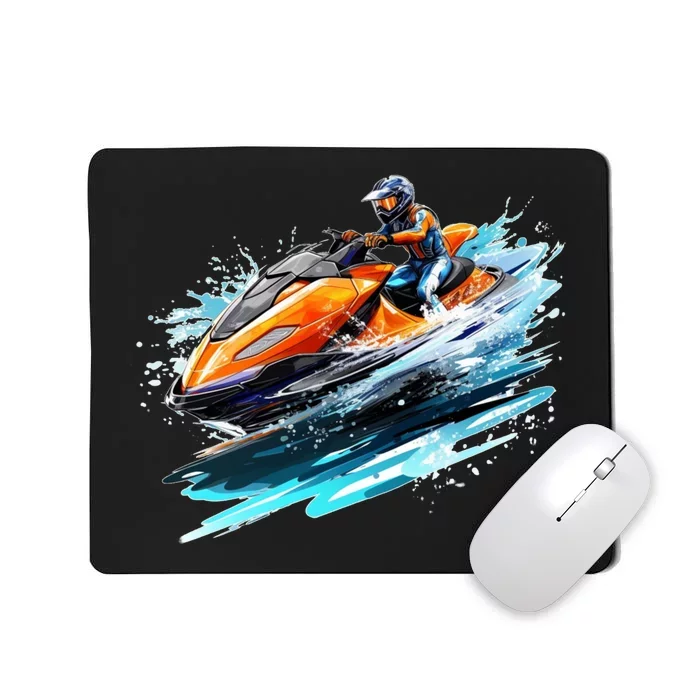 Retro Jet Skier Vintage Beach Jet Ski Jet Kiing Skiing Lover Gift For Skier Mousepad