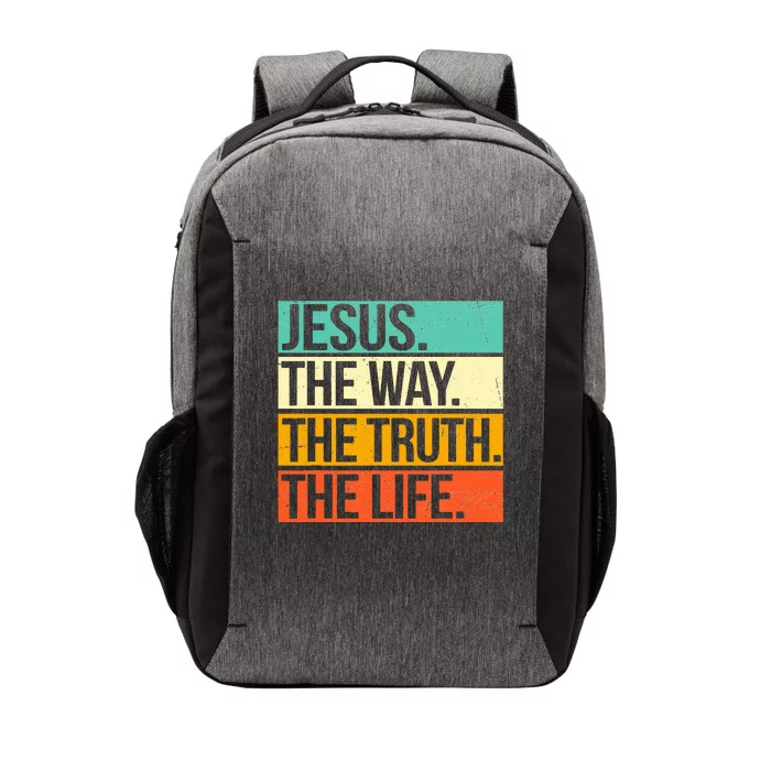 Retro Jesus The Way Truth Life Christian Bible Prayer Vector Backpack