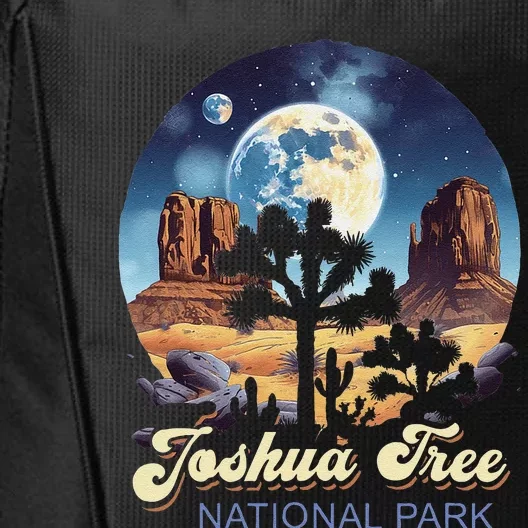 Retro Joshua Tree National Park Night Camping Hiking City Backpack