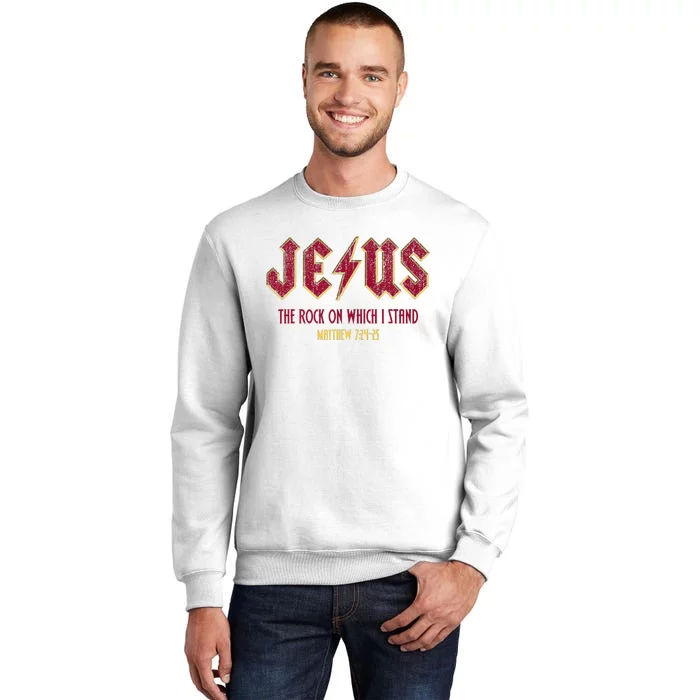 Retro Jesus The Rock On Which I Stand Faith Christian God Sweatshirt