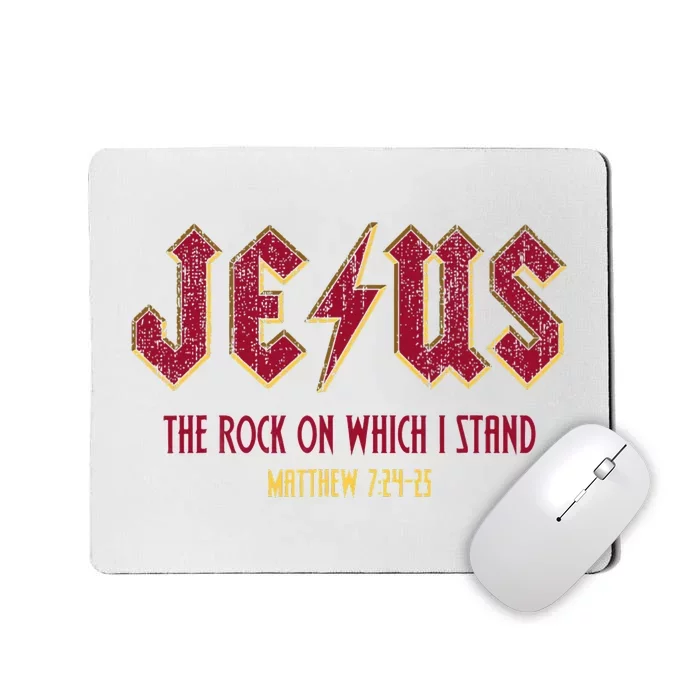 Retro Jesus The Rock On Which I Stand Faith Christian God Mousepad