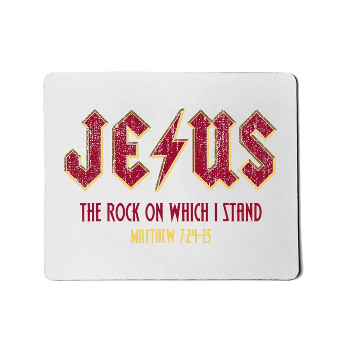 Retro Jesus The Rock On Which I Stand Faith Christian God Mousepad