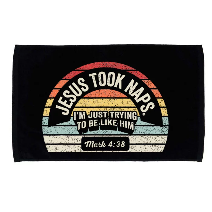 Retro Jesus Took Naps Mark 438 Christian Funny Faith Microfiber Hand Towel