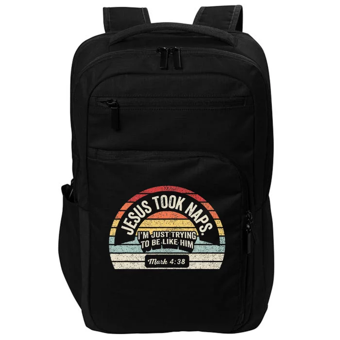 Retro Jesus Took Naps Mark 438 Christian Funny Faith Impact Tech Backpack