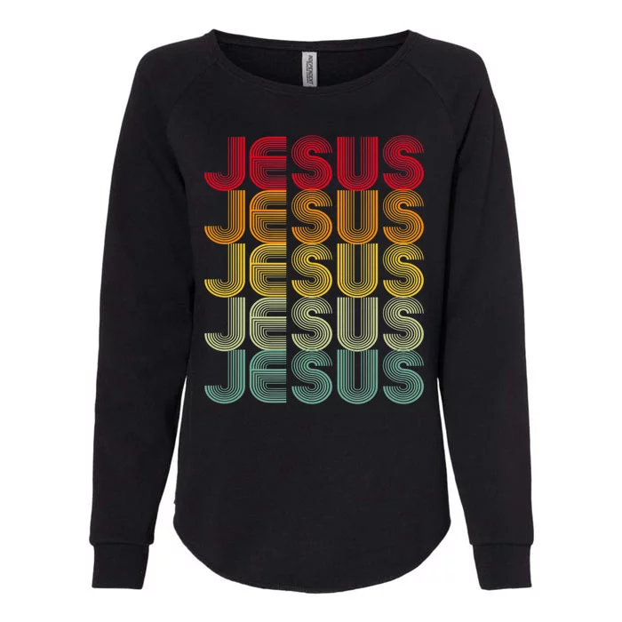 Retro Jesus Vintage Christian Faith Womens California Wash Sweatshirt