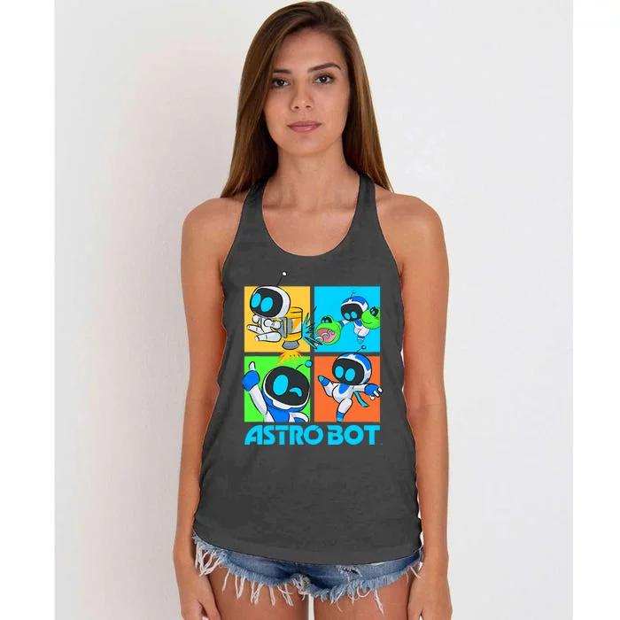 Ripple Junction X Astro Bot Rescue Mission Fighting Pose Women's Knotted Racerback Tank