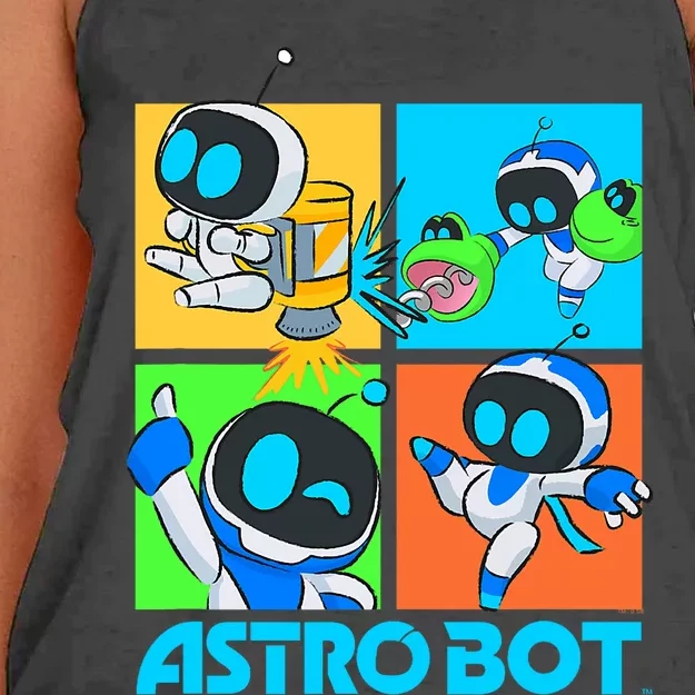 Ripple Junction X Astro Bot Rescue Mission Fighting Pose Women's Knotted Racerback Tank