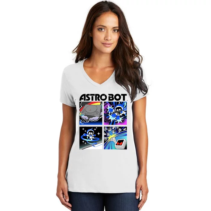 Ripple Junction X Astro Bot Rescue Mission Space Warrior Women's V-Neck T-Shirt