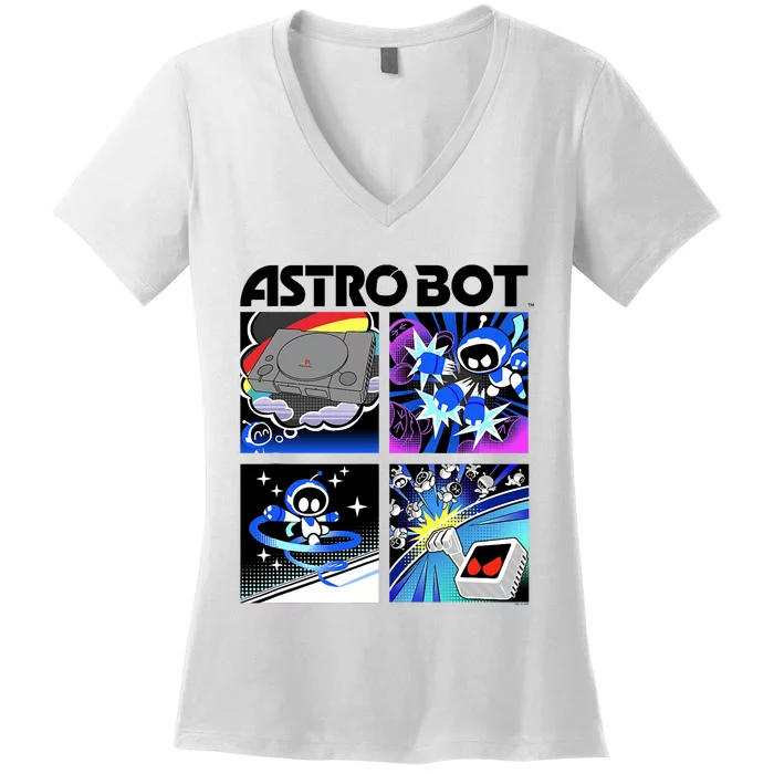 Ripple Junction X Astro Bot Rescue Mission Space Warrior Women's V-Neck T-Shirt