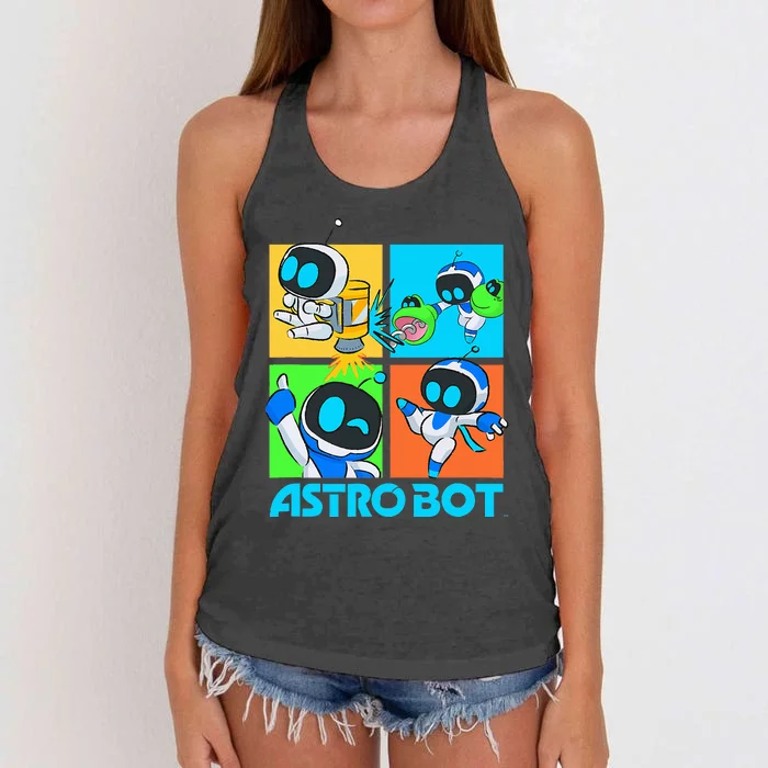 Ripple Junction X Astro Bot Rescue Mission Fighting Pose Women's Knotted Racerback Tank