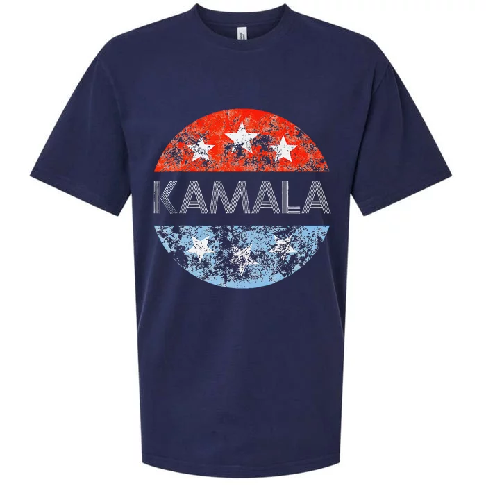 Retro Kamala 2024 Red White And Blue Vintage Button Sueded Cloud Jersey T-Shirt