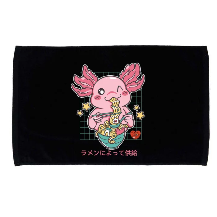 Ramen Kawaii Axolotl Eating Ramen Noodles Anime Microfiber Hand Towel