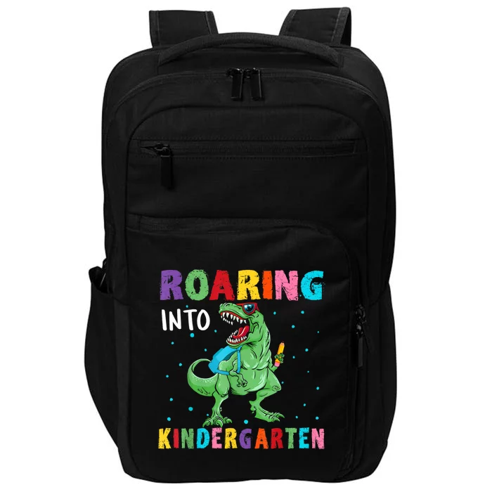 Roaring Kindergarten Cool Dinosaur Back To School Kids Impact Tech Backpack