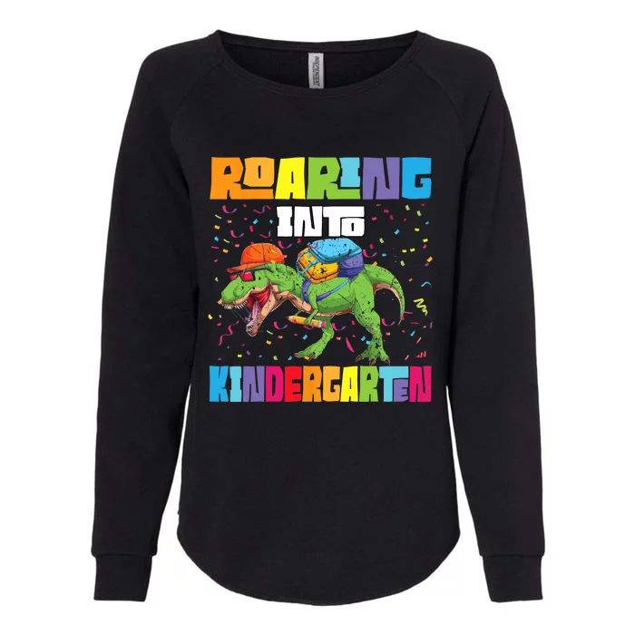 Roaring Kindergarten Dinosaur T Rex Back To School Boy Womens California Wash Sweatshirt