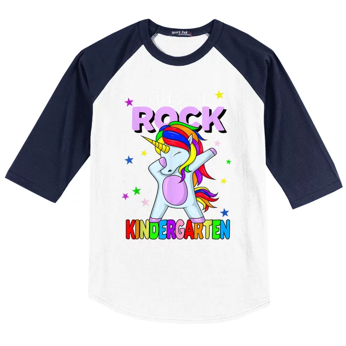 Rock Kindergarten Dabbing Unicorn Girl Back To School Baseball Sleeve Shirt