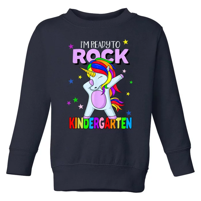 Rock Kindergarten Dabbing Unicorn Girl Back To School Toddler Sweatshirt