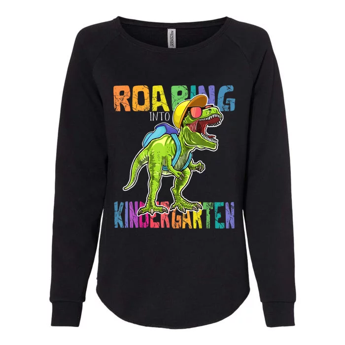 Roaring Kindergarten Dinosaur T Rex Back To School Boy Womens California Wash Sweatshirt