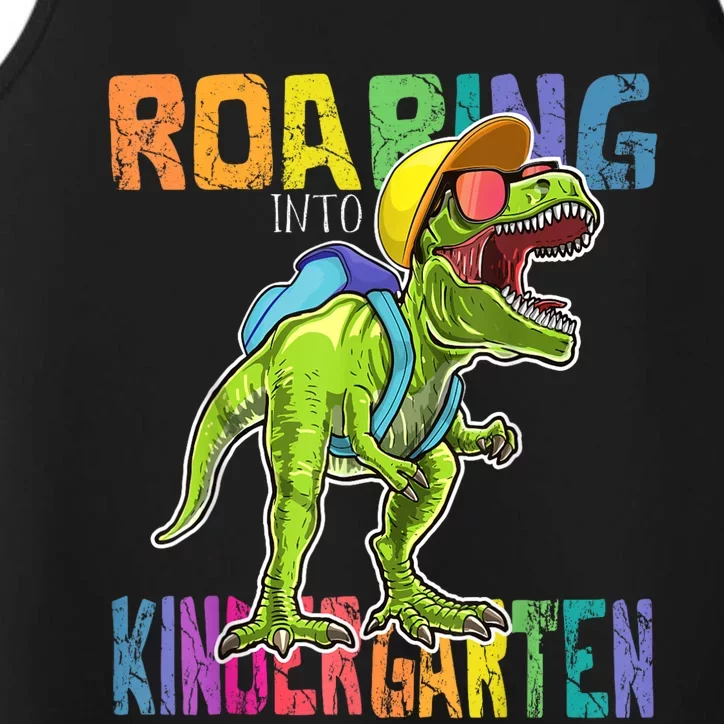 Roaring Kindergarten Dinosaur T Rex Back To School Boy Performance Tank