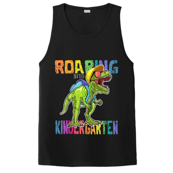 Roaring Kindergarten Dinosaur T Rex Back To School Boy Performance Tank