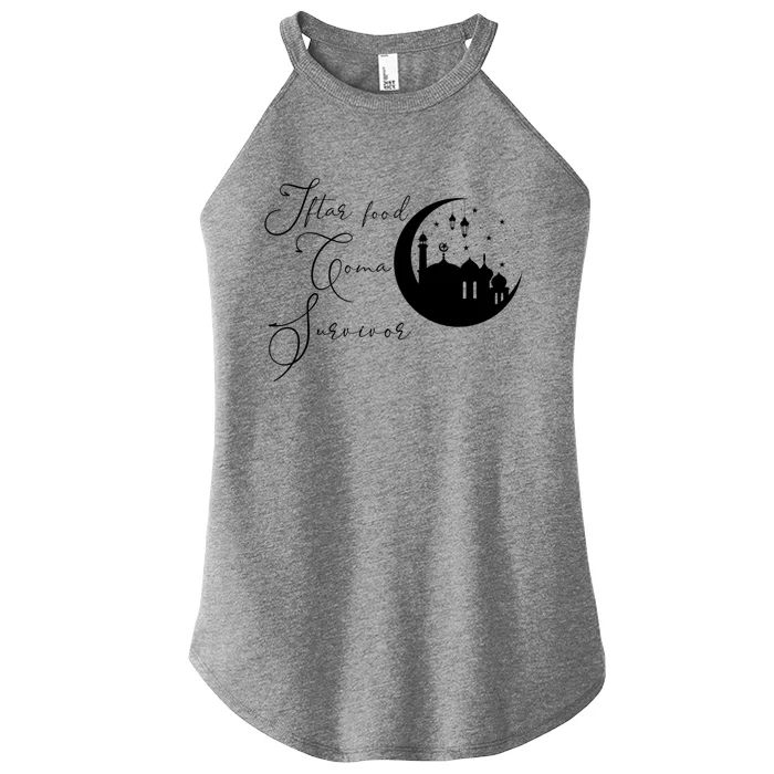 Ramadan Kareem Eid Mubarak Iftar Food Coma Survivor Gift Women’s Perfect Tri Rocker Tank