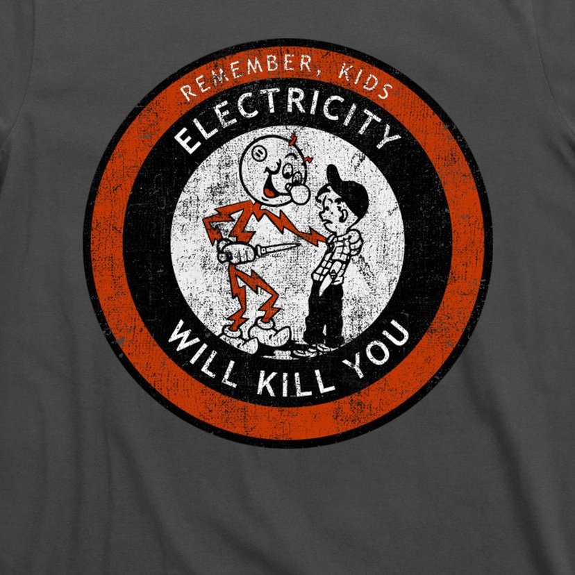 Remember Kids Electricity Funny Vintage T-Shirt