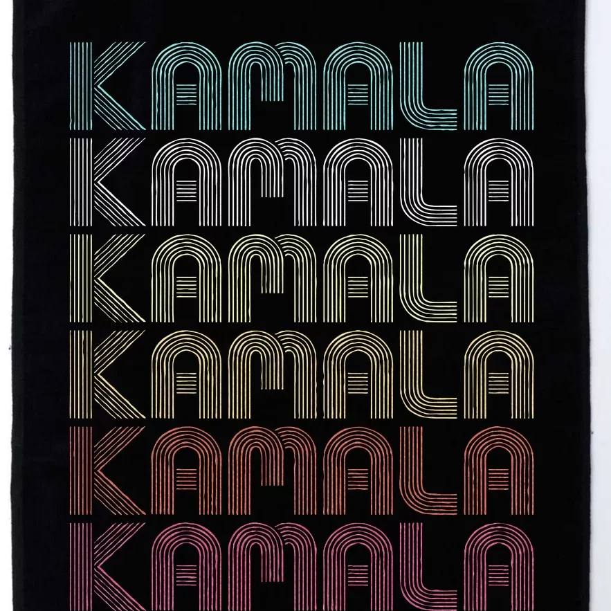 Retro Kamala First Name Kamala Personalized Platinum Collection Golf Towel